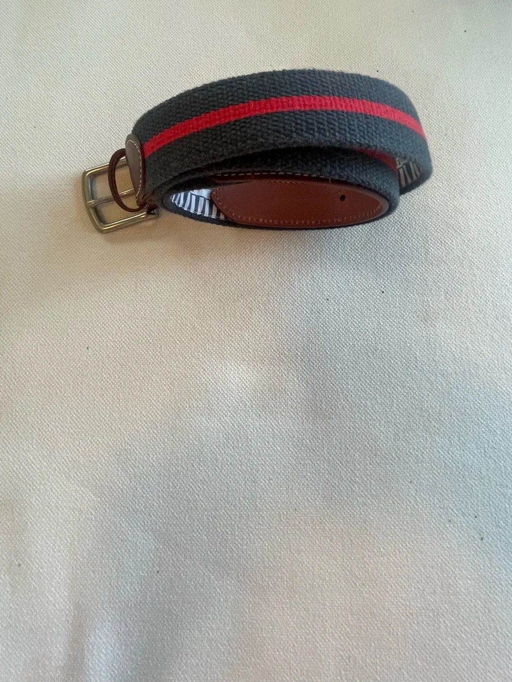 J. T. Spencer Belt Navy with Red Stripe Size 36   NNT USA